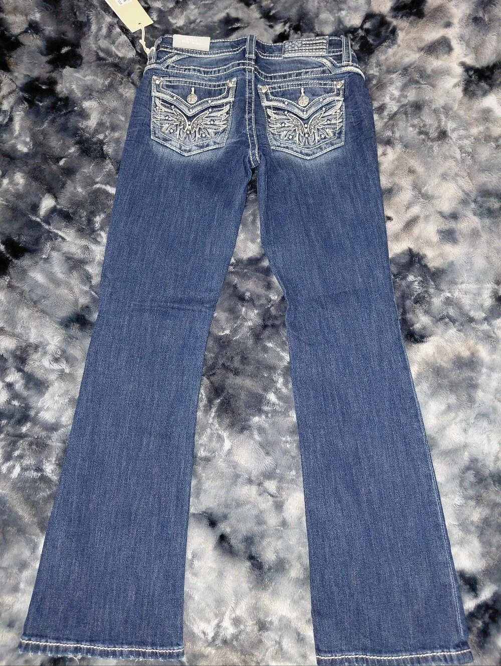 Miss Me Angel Ever After Bootcut Jeans 25 NWT Dark Wash Embellished Y2K Western